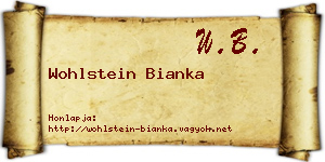 Wohlstein Bianka névjegykártya